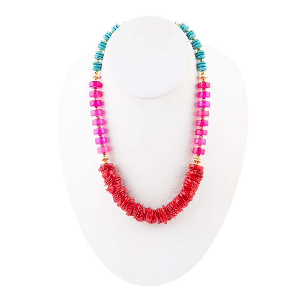 Mija Red Coral Chunky Necklace