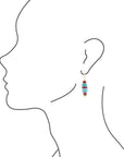 Mija Turquoise and Magenta Stack Earrings