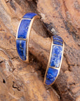 Mila Blue Lapis Hoop Golden Earrings