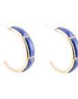Mila Blue Lapis Hoop Golden Earrings