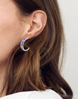 Mila Blue Lapis Hoop Golden Earrings