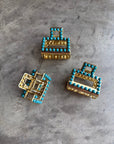 Mini Square Turquoise Claw Hair Clip