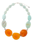Minty Blue and Orange Nectar Necklace