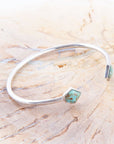 Mirror Image Blue Turquoise and Sterling Silver Cuff Bracelet