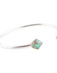 Mirror Image Blue Turquoise and Sterling Silver Cuff Bracelet