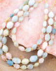 Mixed Morganite Pastel Statement Strand Necklace