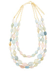 Mixed Morganite Pastel Statement Strand Necklace