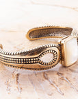 Mother of Pearl and Bronze Cuff Bracelet