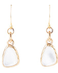 White Mother of Pearl Golden Drop Earrings