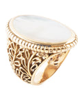Mother of Pearl and Bronze Oval Ring