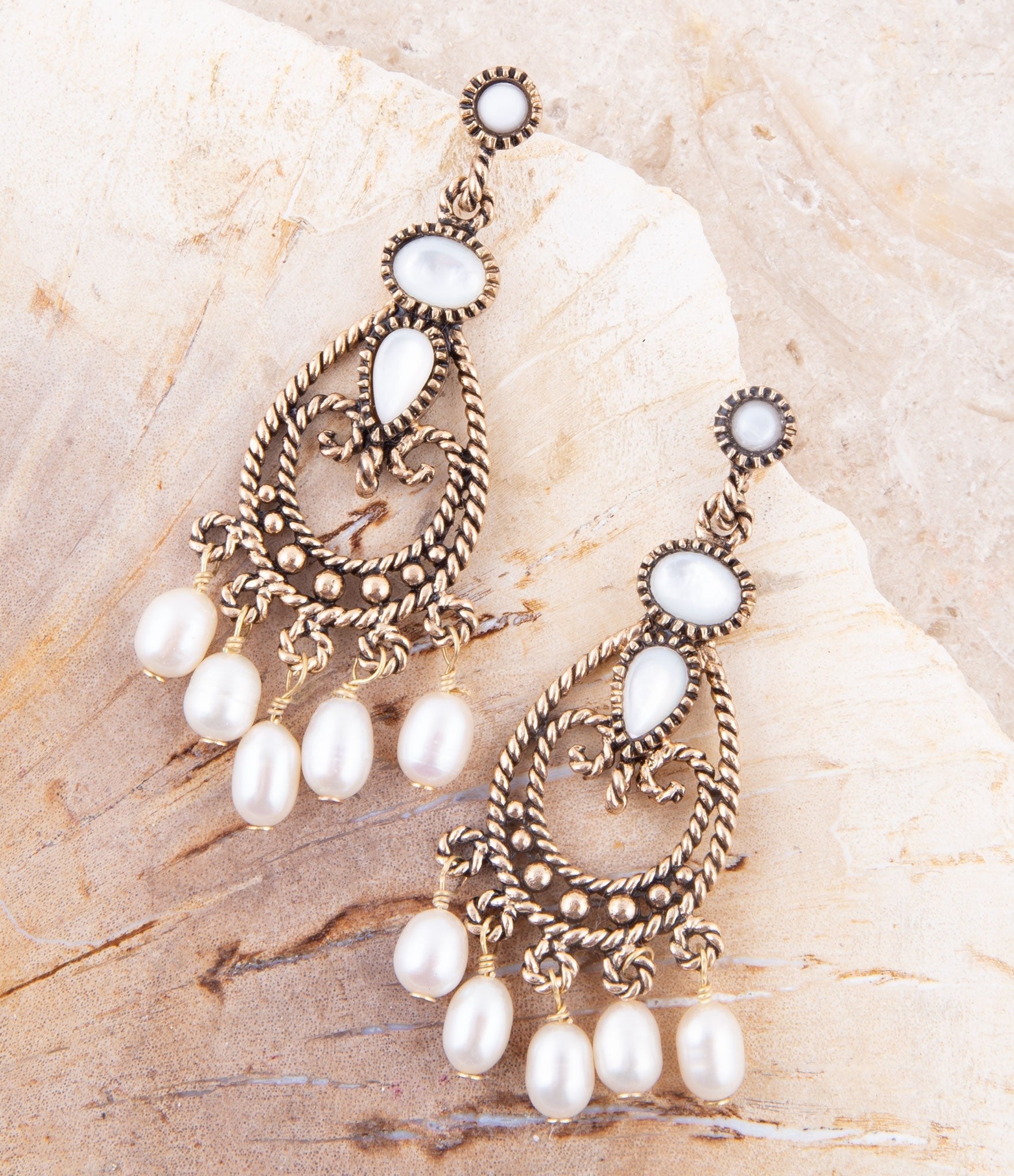 Mother of Pearl Chandelier Earrings