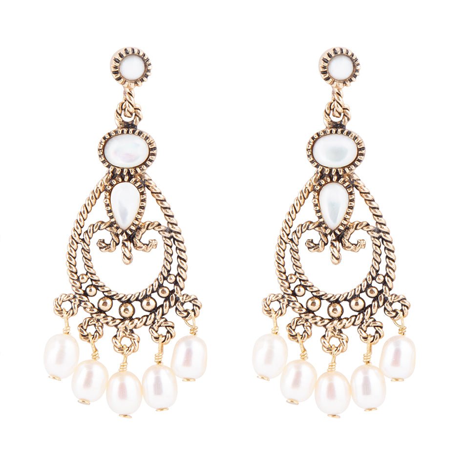 Mother of Pearl Chandelier Earrings