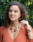 Native Vibe Orange Sponge Coral Arrow Earrings