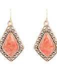 Native Vibe Orange Sponge Coral Arrow Earrings