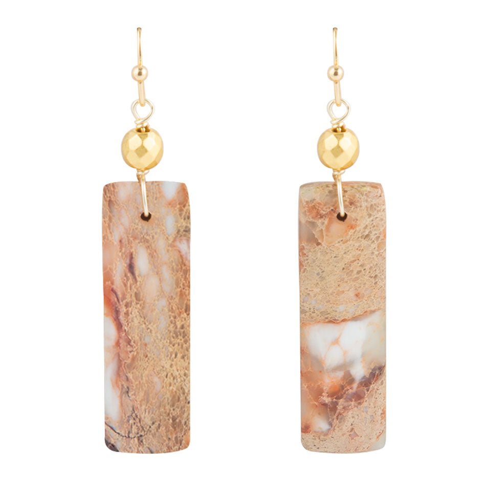 Natural Jasper Slab Earrings