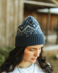 Navy Aztec Beanie