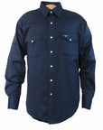 Flying R Ranchwear - Prairie Twill Work Shirt - Navy Twill - Long Sleeve