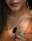 Nested Smoky Quartz Pendant Necklace