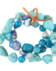 New Haven Blue Turquoise Sterling Silver Bracelet Set