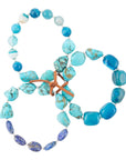 New Haven Blue Turquoise Sterling Silver Bracelet Set