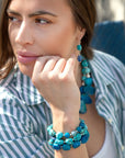 New Haven Blue Turquoise Sterling Silver Bracelet Set