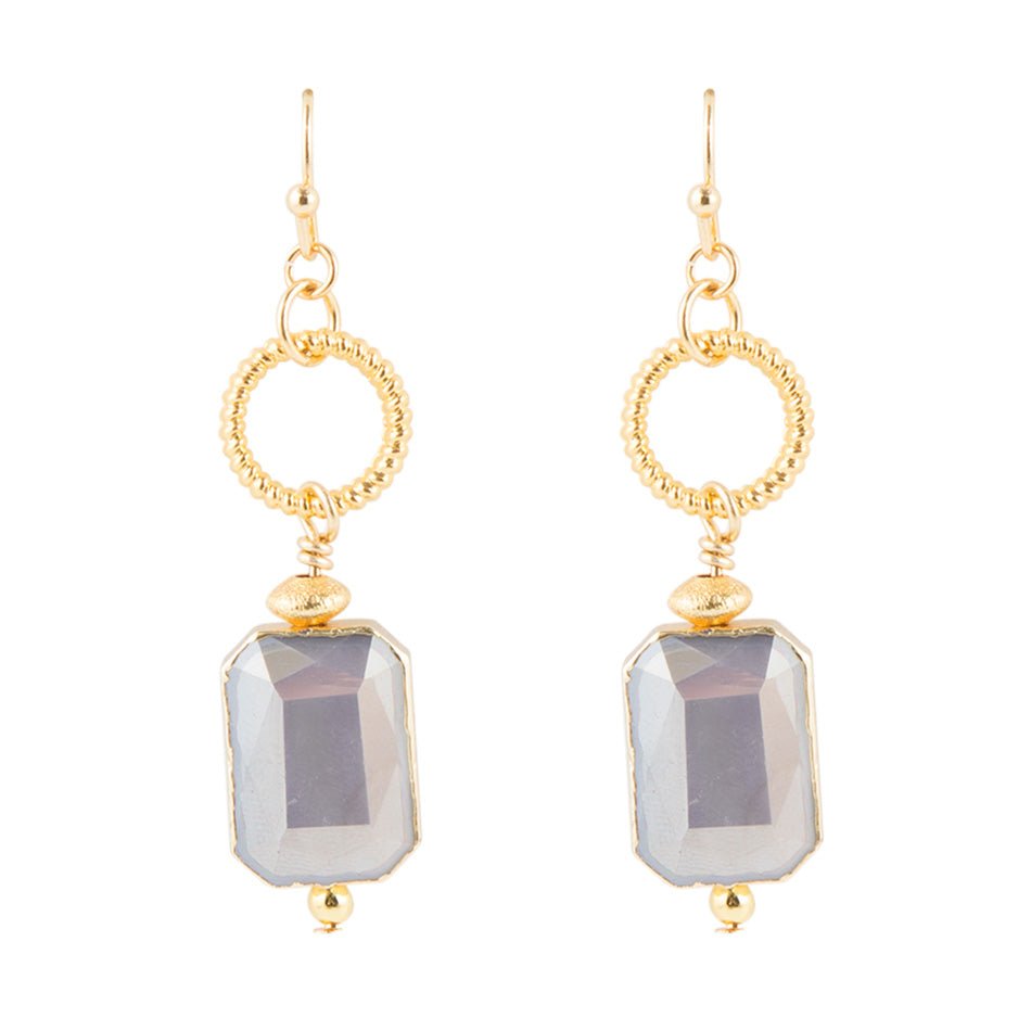 Nordic Grey Crystal Drop Earring