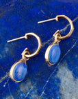 Nova Half-Hoop Blue Lapis and Golden Earrings