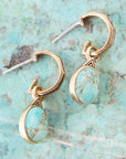 Nova Half-Hoop Blue Turquoise and Golden Earrings