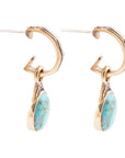 Nova Half-Hoop Blue Turquoise and Golden Earrings