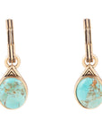 Nova Half-Hoop Blue Turquoise and Golden Earrings