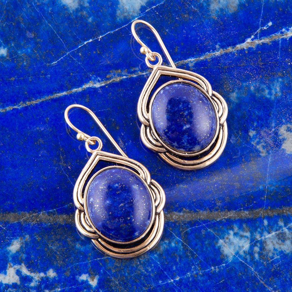 Nova Lapis and Bronze Earrings