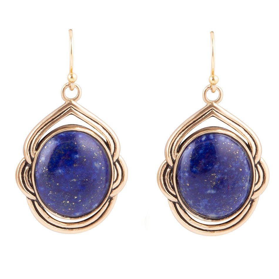 Nova Lapis and Bronze Earrings