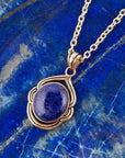 Nova Blue Lapis Pendant and Golden Necklace