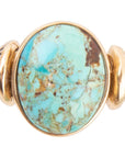 Nova Blue Turquoise and Golden Oval Ring