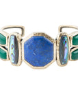 Odyssey Blue Lapis Colorful Golden Cuff Bracelet