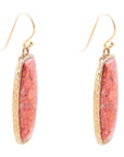 Odyssey Long Orange Sponge Coral Golden Statement Earrings