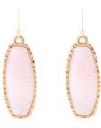Odyssey Long Pink Opal and Bronze Earrings