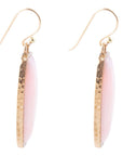 Odyssey Long Pink Opal and Bronze Earrings