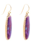 Odyssey Long Purple Turquoise and Bronze Statement Earrings