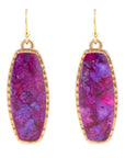 Odyssey Long Purple Turquoise and Bronze Statement Earrings