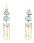 Ohana Blue Larimar Golden Chandelier Drop Earrings