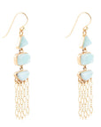 Ohana Blue Larimar Golden Chandelier Drop Earrings