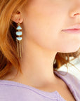 Ohana Blue Larimar Golden Chandelier Drop Earrings