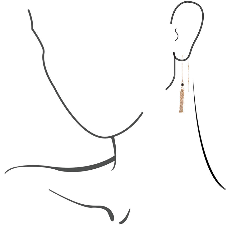 Onyx and Chain Threader Earrings