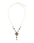 Barcelona Black Onyx and Blue Turquoise Golden Y-Necklace