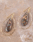 Onyx Matrix Teardrop Statement Earring