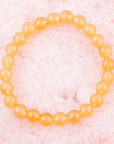 Orange Apricot Jade Beaded Stretch Bracelet