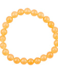 Orange Apricot Jade Beaded Stretch Bracelet