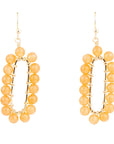 Orange Apricot Jade Endless Golden Loop Earrings