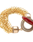 Orange Carnelian Golden Chain Bracelet